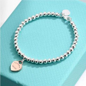 Catene da donna Bracciali alla moda Tiff Bangle Love Ciondolo a forma di cuore Catena a mano Donna Tiffanjewelry S925 Argento Girl Friend Handchains Bracciale da donna X0r8