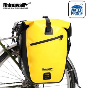 Panniers Bags Rhinowalk Bike Bag 27L Waterproof Cycling Side Back Rear Rack Travel MTB Road Bicycle Tail Pannier Trunk Basket Luggage 231030