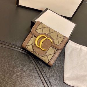 Famous Purse Designer Women Mini Purses Luxury Italian Brand Classic Letter Men Wallet Credit Card Holder High Quality Fashion Trifold Leather Coin Bag 11cm