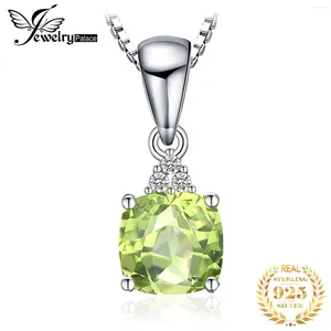 Teryaklar Jewelrypalace 1.1ct Orijinal Doğal Peridot 925 Sterling Gümüş Kolye Kolye Kadın İnce Mücevher Taş Gerişeti Yok Zincir