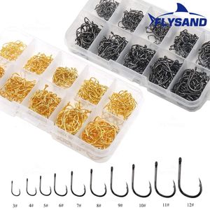 Fishing Hooks FLYSAND 100pcs500pcs High Carbon Steel hooks Mixed Size Barbed jig hook Carp Jig Head Fly fishing Accessories 231031