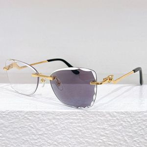 Erkek ve kadın kesilmiş kelebek sınırsız çerçeve ct0120o lüks tasarımcı renk değiştiren güneş gözlükleri metal leopar ayna bacakları lunetler