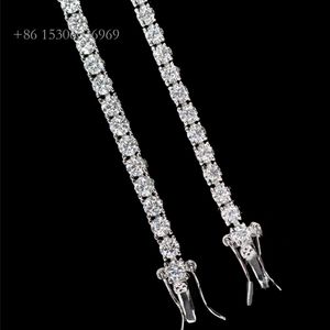 Iced Out Hip Hop Schmuck Custom von Qianjian Punk Sterling Silber Hervorragende Diamant-Moissanit-Tennis-Halskette als Geschenk