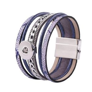 Charm Bracelets Est Bohomia Handmade Snap Button Bracelet Beach Jewelry Fit 18mm Interchangeable Leather Magnetic Clasp1821