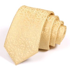 Bow Ties Men's Luxury Business Tie High Quality Gold Jacquard 7cm Band för män Fashion Formell Neck Tie Gentleman Work Party Slitte 231031