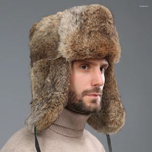 Berets Ushanka Chapéu Masculino Inverno Pele Espessada Ao Ar Livre Proteção de Orelha Quente e Frio