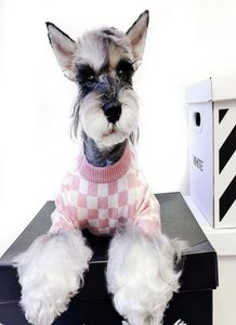 Pet Dog Cat Clothes French Fighting Schnauzer Teddy Doll British Short Pink Pet Dogs Girl Wind Checkerboard Sweater5043487