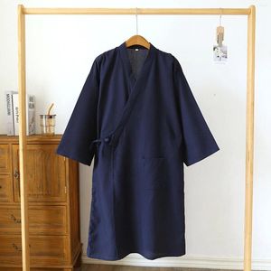 Indumenti da notte da uomo larghi El Accappatoio cardigan in stile giapponese con lacci abito sottile tinta unita liscio 2023