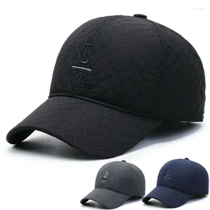 Ball Caps Mid Aged Elderly Autumn Winter Hats Sun Shading Protection Plush And Thickened Men Baseball Warm Ear