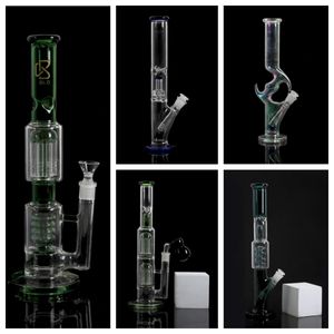 Cachimbos de fumo 37cm Xhale Hydratube Smoke Glass Bong com Base Quad Honeycomb Pan Hookah Beaker Water Pipe Atomizador Suave e Rico S Dhzdl