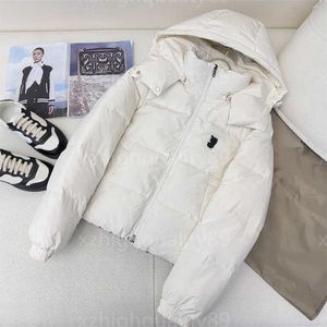 デザイナー冬のジャケットダウンジャケット刺繍パターン長い袖の取り外し可能な帽子チェッカー装飾的な両面ジャケットレディースペフコート