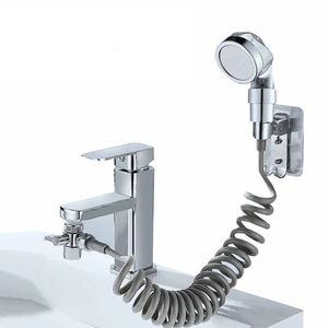 Altre forniture per il bagno e la toilette Set di rubinetti per doccia Tubo flessibile per doccetta portatile Attacco per rubinetto Spruzzatore Lavello Apparecchio per il bagno Montaggio a parete ABS Argento Spruzzatori 231031