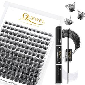 False Eyelashes Quewel 144pcs DIY Cluster Lashes Premade Volume Fans Kit Bond and Seal Lash Glue Long Lasting Waterproof Eyelash Makeup 231031