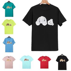 Angel T Shirt UOMO Summer Short Tees Cartoon Bear Refleksyjne wzór Outdoor Lovers Krótka moda Street Wear jasne kolory Kobieta 245k