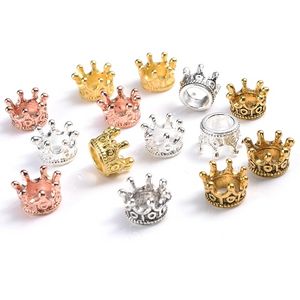 20pcs/lot metal crown end beadsゴールドシルバーメッキルーズスペーサービーズジュエリーのための緩やかなスペーサービーズ