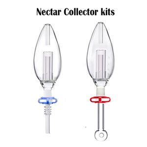 Wholesale Nectar Collector kits Oil Burners Smoking Pipes Mini Recycle Chamber Fab Egg Straight Bubbler Hand Pipe Dab Tools with Oil Burner Pipe and Quartz Nail Tips