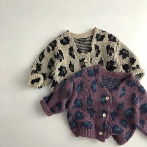 Pullover 7095 SWEATER DZIECKO LOPARD Cardigan 2023 Autumn Korean Boy's Knitted Coat Vneck Leisure Onymia 231030