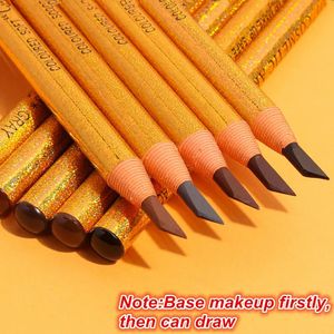 Eyebrow Enhancers 12pcs Eyebrow Pencil Cosmetic Draw Line Pen Eyeshadow Natural Long-Lasting Tattoo Tint Waterproof Eye Brow Makeup Set Beauty 231031