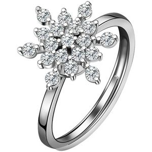 Girar o anel de floco de neve giration feminino influenciador on -line mesmo estilo moda personalidade anel de boa sorte vem anéis abertos