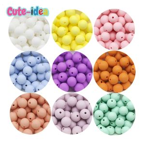 Teethers Toys Cuteidea 9mm 50Pcs silicone beads safe pacifier chain chewing teething DIY handmade jewelry necklace bracelet baby product 231031