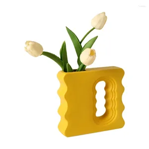 Vaser Creative Flower Ware Ceramic Geometric Insert Home Exempel Rum Mjuka dekoration Vasstycken