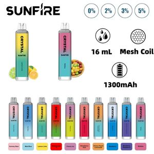 Original Disposable Vape Pen Sunfire Design tornado Crystal Bar Germany Poland Puff 5000 6000 7000 8000 9000 10000 12000 Puffs Bars Cigarettes cigarrillos RGB Light