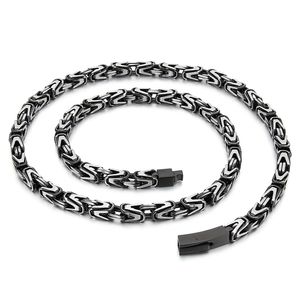 6mm 24inch Casting King Chain Byzantine Necklace Stainless Steel Knot Link Chains For Mens Cool Gifts Jewelry