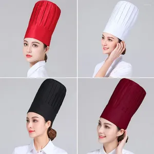 Berets Cotton Chef Hat Classic Regulowane Elastyczne gotowanie opaska na głowę gotowanie higieniczna czapka kuchnia