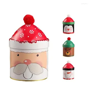 Storage Bottles Christmas Candy Jar Portable Leakproof Metal Art Snack Container Cute Dustproof With Lid For Dining Rooms Tables Kitchens