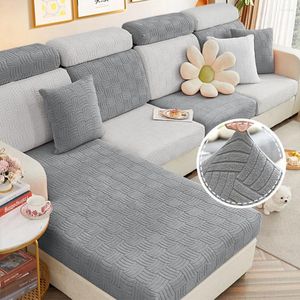 Chair Covers Elastic Soft Sofa Cover Jacquard Plain Cushion Seat Living Room L-Shaped Separate Furniture Protector Pets