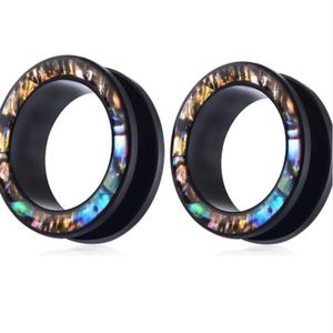 Akrylowe wtyczki tunelu do uszu Shellhard Shell UV Earring Karki rozciągające nadwozie piercing biżuteria rozszerzające się 70pcs 7 rozmiarów 237H