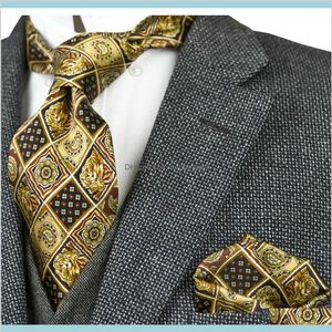 Acessórios de pescoço impressos gravatas vintage padrão floral multicolorido 100% seda gravatas masculinas conjuntos de gravatas estampadas 10cm marca de moda310n