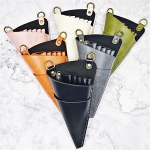 Hair Salon Fashion Personality 5 Pockets Triangle Hair Scissors Bag Hairdressing Holder Bag Barber Salon Pouch Waist Bag 30# 231030