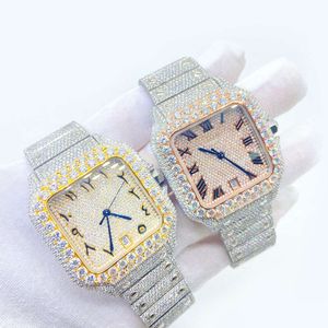 Luksusowe niestandardowe lodowe Out VVS 1/VS1 GRA Certyfikowana odpowiedź Studded Moissanite Diamond Buss w dół Hiphop Jewelry Watch Pass Tterkekh