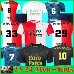 23 24 24 Feyenoords Kokcu Soccer Jerseys Home Away Gimenez Danilo 2023 2024 Trauner Men Top Kit Kit Hartman Gimenez Paixao Taabouni Voetbal Football Shirt Maillot