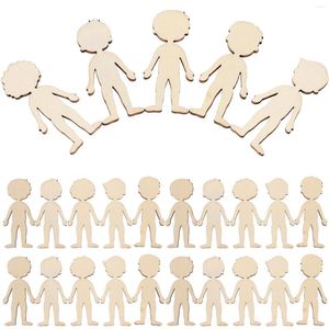 Storage Bottles 50 Pcs DIY Painting Slices Wood Figure Cutouts Wooden Toys Babies Paper Chips Graffiti Accessory Craft Decorations Baby