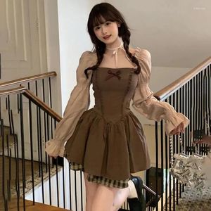 Casual Dresses 2023 French Sweet Fairy Style Dress Butterfly Machine Bubble Sleeve Korean Version Of The Tutu Princess Thin Small Peo