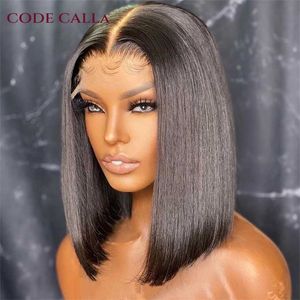 Synthetic Wigs Cheap Natural Short Cut Bob Wig Bone Straight Human Hair Wigs for Women Remy Peruvian 4x4 Closure 180 Density 230227