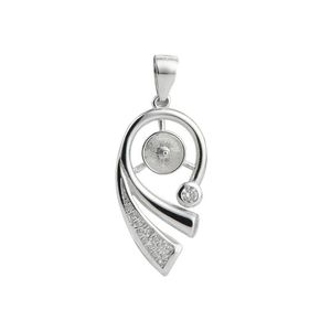 925 Sterling Silver Blank Pendant Inställningar BASE Cubic Zirconia Pearl Fynd Diy Jewellery Making 5 Pieces285J