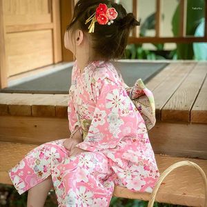 Abbigliamento etnico Primavera Estate Kimono per bambini giapponesi Ragazza Principessa Accappatoio Cherry Blossom Kids Stile cinese