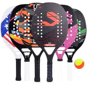 Теннисные ракетки, высококачественная пляжная ракетка из углеродного волокна 3K и стекловолокна с шероховатой поверхностью и мячом в сумке 231031