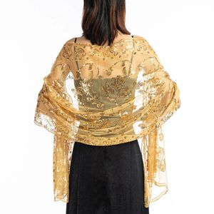 Lenços mulheres vestido de noite casamento xale lantejoulas encolher de ombros sólido festa xale cachecol borla nupcial bolero capa mariage encolher 231031