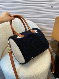 2023 Lambwool Pillow Bag Luxury Womens Crossbody Bagar och plånböcker Märke Letter Shoulder Bag Fashion Travel Sports Bag Mini 25cm gratis flygplan Fallhandväska