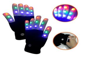 Outdoor-Spiele Flashinges Handschuhe Glow 7 Mode LED Raves Light Finger Lighting Mitt Black Party Supplies Glowing Rave Flashing Glove 6749926