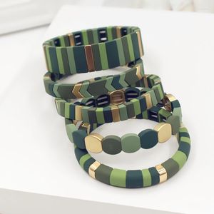 Braccialetti con ciondoli Smalto Stringa di perline fatta a mano fai-da-te Moda Bracciale da donna Bracciale Sistema di vento freddo Gioielli per coppie elastiche per yoga all-match