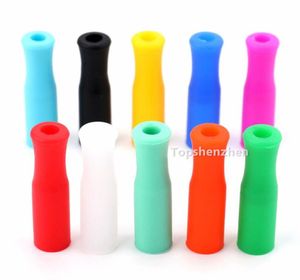 11Colors Stock Reusable Food Grade Silicone Tips Cover Straws For 30oz 20oz Tumbler Straws Stainless Steel Metal Straws Tooth Coll3296280