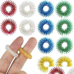 Dekompressionsspielzeug Spiky Sensory Ring Zappeln für Finger Mas Hand Akupressur Masr Relief Circation Ringe 0225 Drop Lieferung Spielzeug Geschenk Dh1Jf