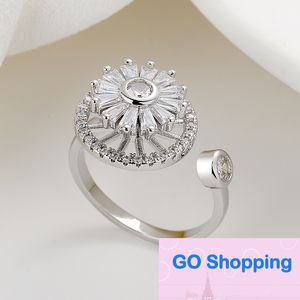 All-match Ring Rotation Clover Ins Student Niche Micro-Inlaid Opening Adjustable Index Finger Rings