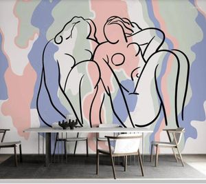 Wallpapers Papel De Parede Modern Abstract Body Art Characters Wallpaper Living Room Tv Wall Bedroom Papers Home Decor Bar Cafe Mural