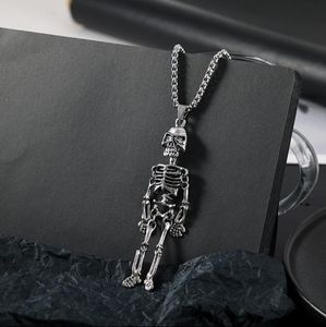 Halskette mit Skelett-Anhänger, Halloween, cooles Geschenk für Freundinnen, Edelstahl-Halsketten für Herren und Damen, Schmuck von höchster Qualität